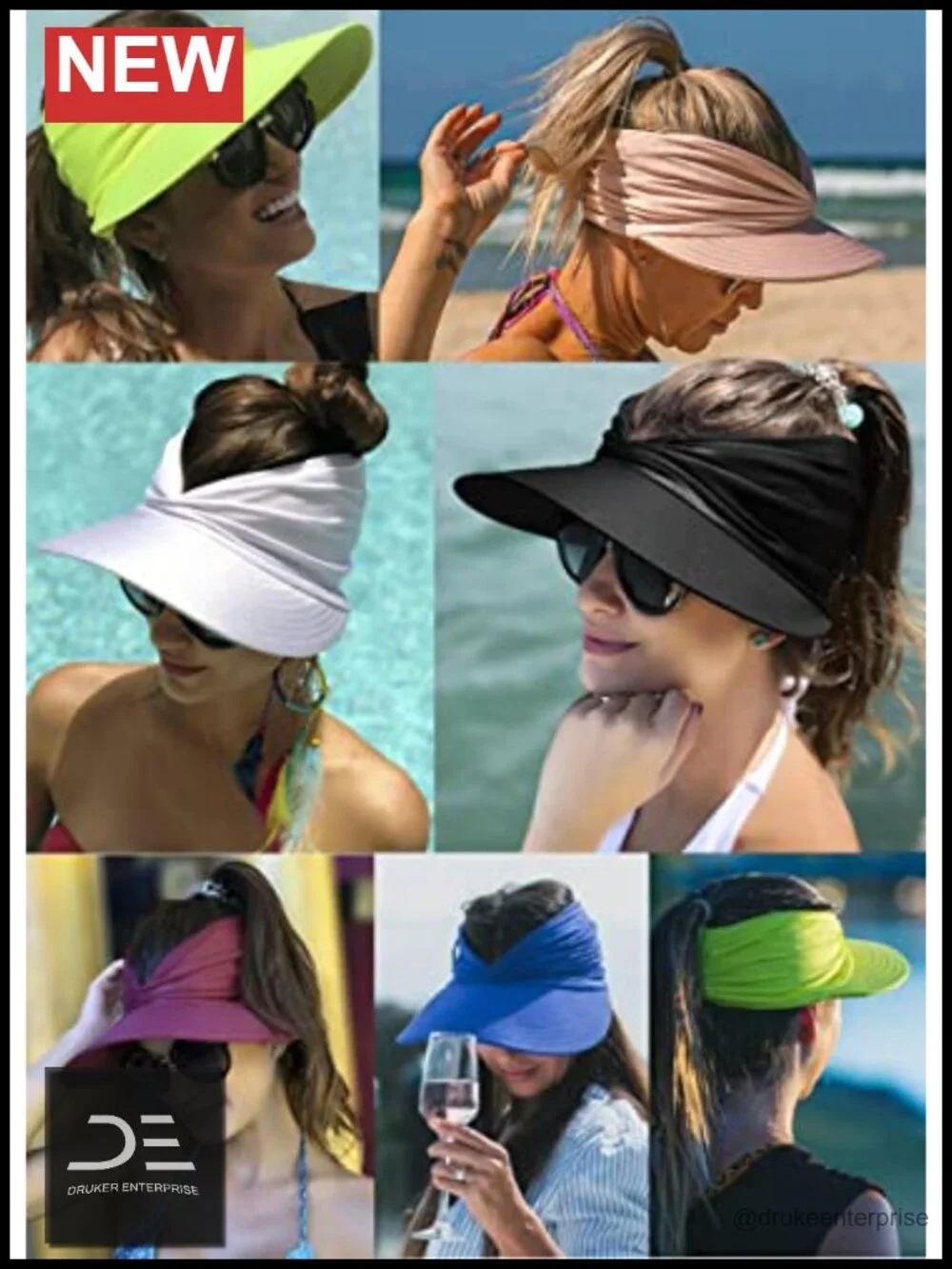 UPF 50+ Sun Visor Hat Foldable Travel Visor Lightweight Visor Hat
